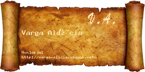Varga Alícia névjegykártya